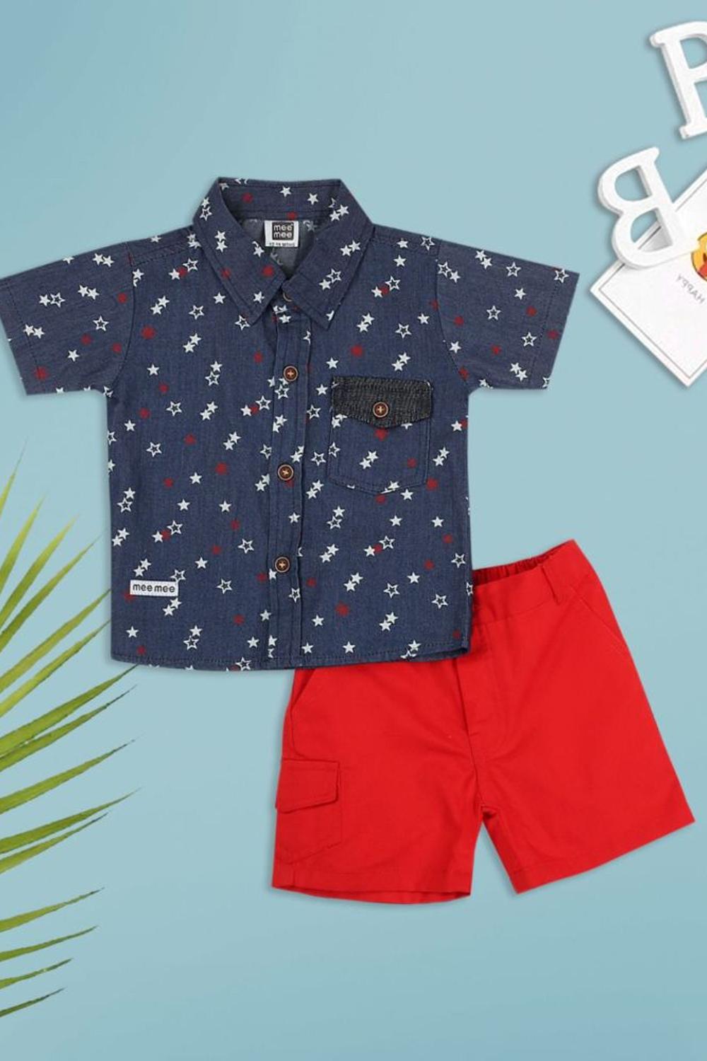Mee Mee Printed Shorts Sets For Baby Boys